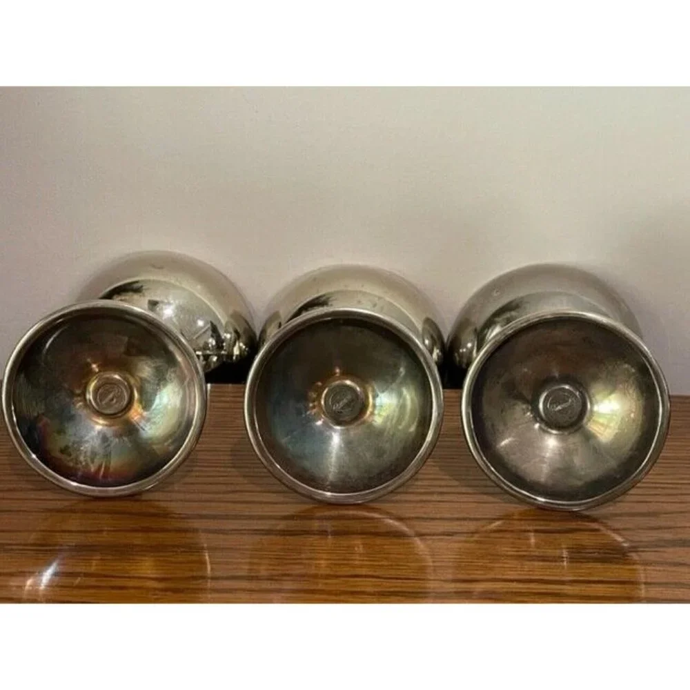 Set 3 Raimond Spain Silver Plated Cups Wine Champagne Goblet Chalices Long Stem - Picture 5 of 7